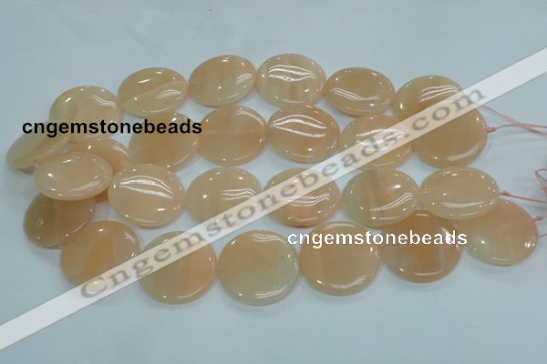 CPI103 15.5 inches 30mm flat round pink aventurine jade beads