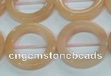 CPI105 15.5 inches 25mm donut pink aventurine jade beads