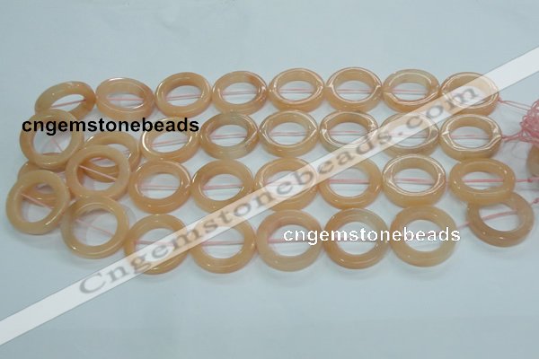 CPI105 15.5 inches 25mm donut pink aventurine jade beads