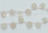 CPI11 15.5 inches 6*8mm top-drilled teardrop pink aventurine jade beads