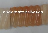 CPI156 15.5 inches 25*35mm carved rectangle pink aventurine jade beads