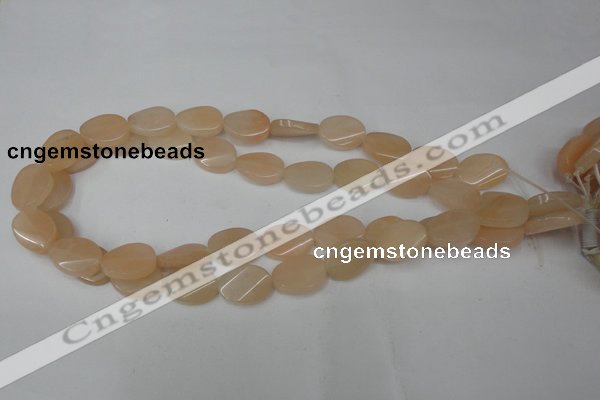 CPI157 15.5 inches 13*18mm twisted oval pink aventurine jade beads
