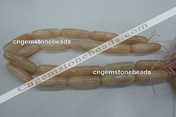 CPI38 15.5 inches 12*40mm rice pink aventurine jade beads