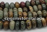 CPJ01 15.5 inches 5*10mm rondelle picasso jasper beads wholesale