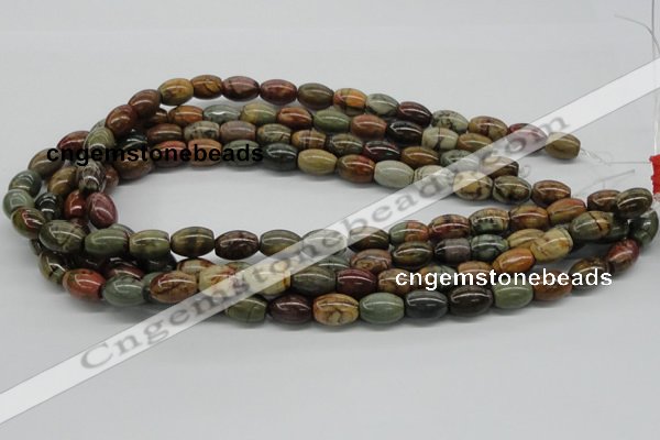 CPJ02 15.5 inches 10*14mm rice picasso jasper beads wholesale