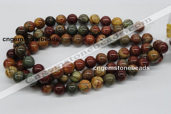 CPJ03 15.5 inches 16mm round picasso jasper beads wholesale