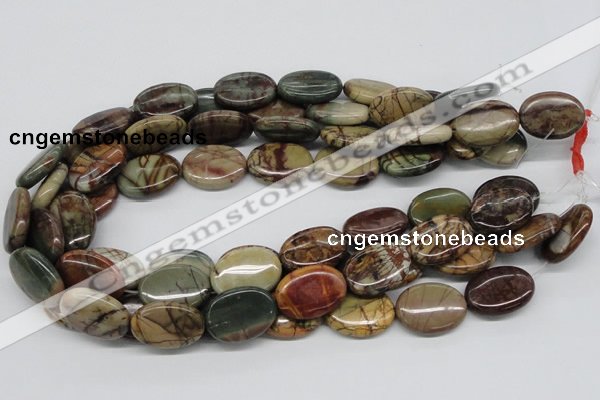 CPJ04 15.5 inches 18*25mm oval picasso jasper beads wholesale