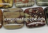 CPJ07 15.5 inches 25*25mm square picasso jasper beads wholesale