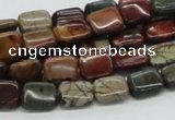 CPJ08 15.5 inches 8*10mm rectangle picasso jasper beads wholesale