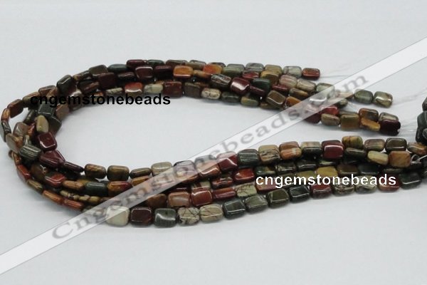 CPJ08 15.5 inches 8*10mm rectangle picasso jasper beads wholesale