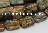 CPJ09 15.5 inches 12*16mm rectangle picasso jasper beads wholesale