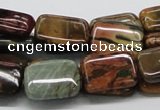 CPJ10 15.5 inches 13*18mm rectangle picasso jasper beads wholesale