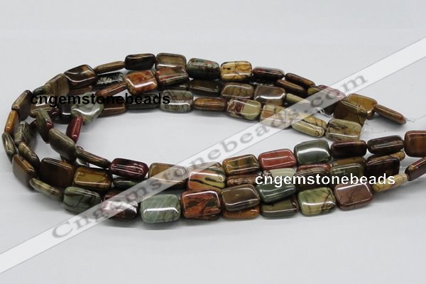 CPJ10 15.5 inches 13*18mm rectangle picasso jasper beads wholesale