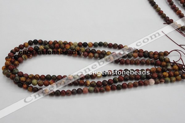 CPJ101 15.5 inches 6mm round picasso jasper gemstone beads wholesale