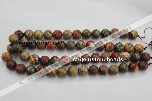 CPJ104 15.5 inches 12mm round picasso jasper gemstone beads wholesale