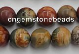 CPJ105 15.5 inches 14mm round picasso jasper gemstone beads wholesale