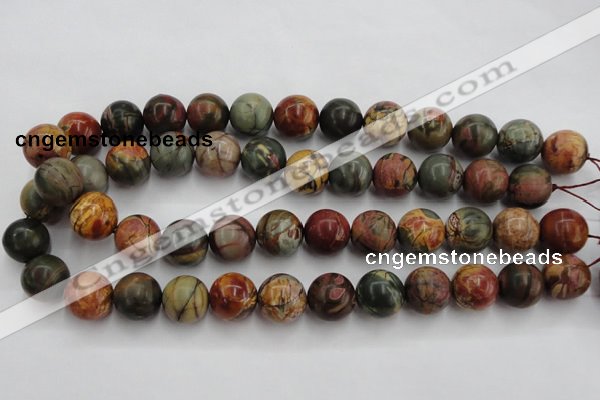 CPJ106 15.5 inches 16mm round picasso jasper gemstone beads wholesale