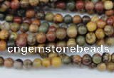 CPJ151 15.5 inches 4mm round picasso jasper gemstone beads