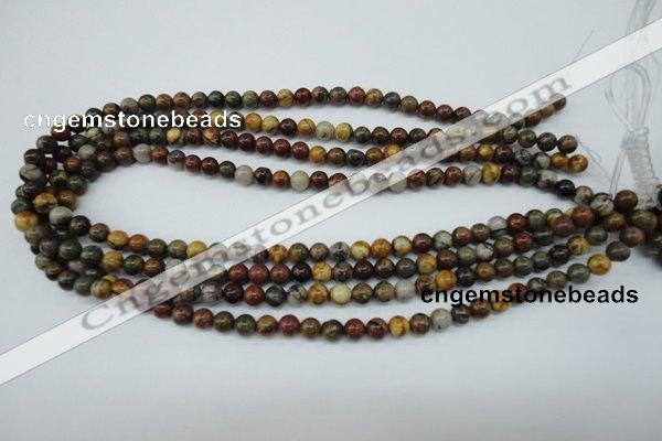 CPJ152 15.5 inches 6mm round picasso jasper gemstone beads