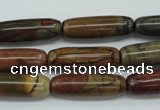 CPJ160 15.5 inches 8*25mm cylinder picasso jasper gemstone beads