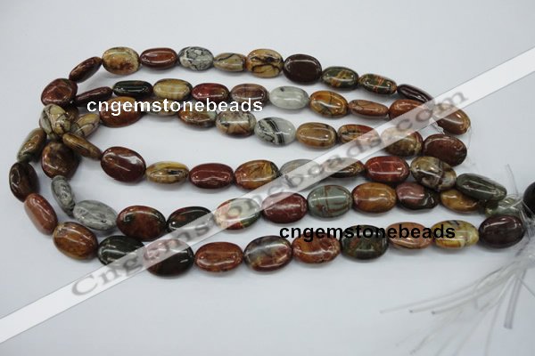 CPJ166 15.5 inches 13*18mm oval picasso jasper gemstone beads