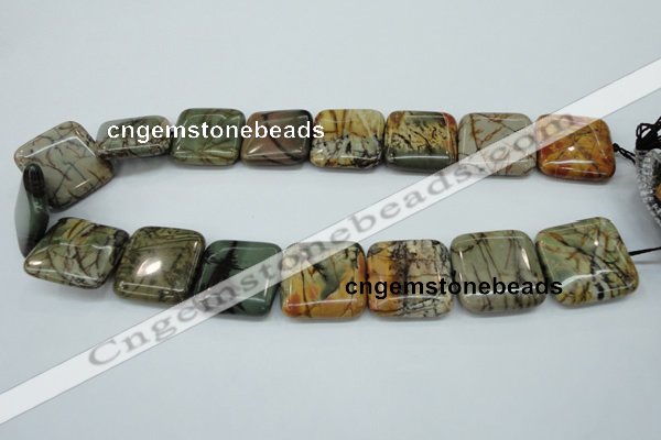 CPJ169 15.5 inches 22*30mm rectangle picasso jasper gemstone beads