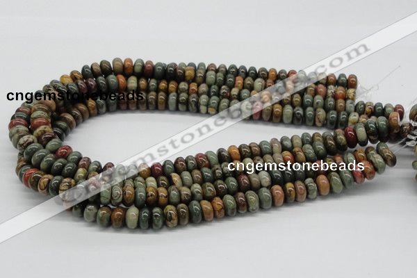 CPJ18 15.5 inches 5*8mm rondelle picasso jasper beads wholesale