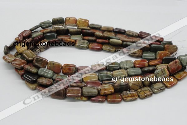 CPJ19 15.5 inches 10*14mm rectangle picasso jasper beads wholesale