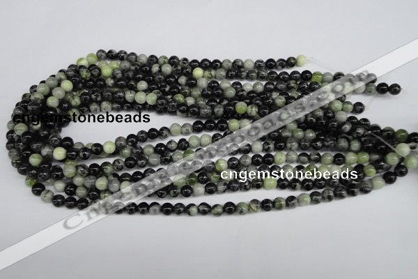 CPJ202 15.5 inches 6mm round green picasso jasper beads