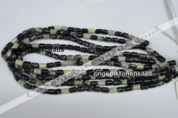 CPJ210 15.5 inches 6*9mm column green picasso jasper beads