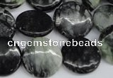 CPJ215 15.5 inches 18mm flat round green picasso jasper beads