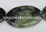 CPJ221 15.5 inches 25*40mm oval green picasso jasper beads