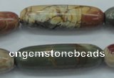 CPJ26 15.5 inches 13*40mm cylinder picasso jasper beads wholesale