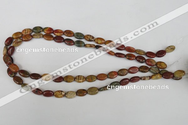 CPJ355 15.5 inches 8*12mm oval picasso jasper gemstone beads