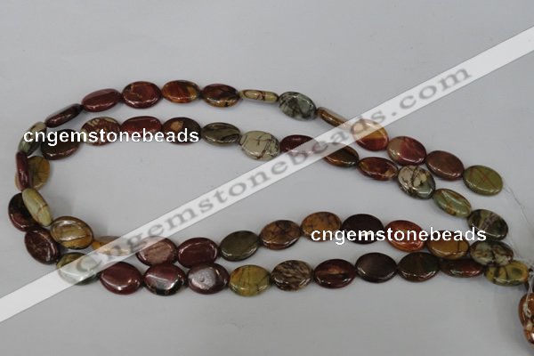 CPJ356 15.5 inches 12*16mm oval picasso jasper gemstone beads