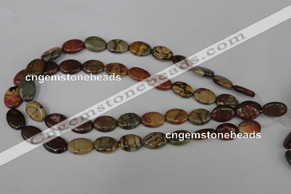 CPJ357 15.5 inches 13*18mm oval picasso jasper gemstone beads