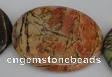 CPJ359 15.5 inches 40*50mm oval picasso jasper gemstone beads