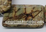CPJ36 15.5 inches 40*60mm rectangle picasso jasper beads wholesale