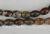 CPJ365 15.5 inches 8*10mm rice picasso jasper gemstone beads