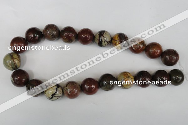 CPJ369 15.5 inches 20mm round picasso jasper gemstone beads