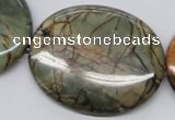 CPJ37 15.5 inches 40*50mm oval picasso jasper beads wholesale