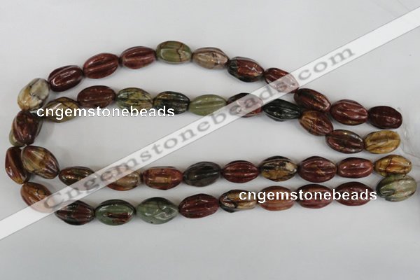 CPJ371 15.5 inches 10*18mm starfruit picasso jasper gemstone beads