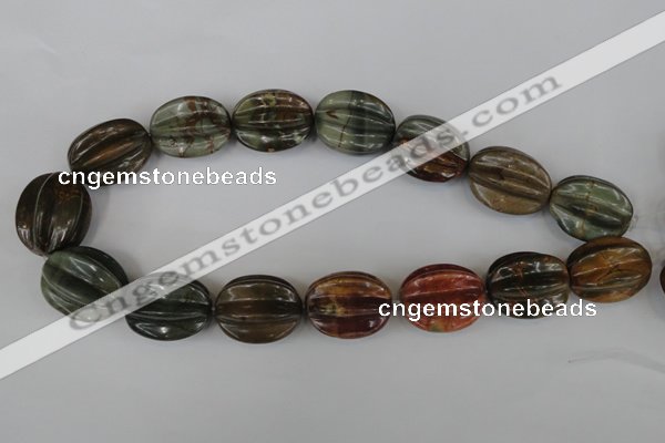 CPJ372 15.5 inches 25*28mm starfruit picasso jasper gemstone beads