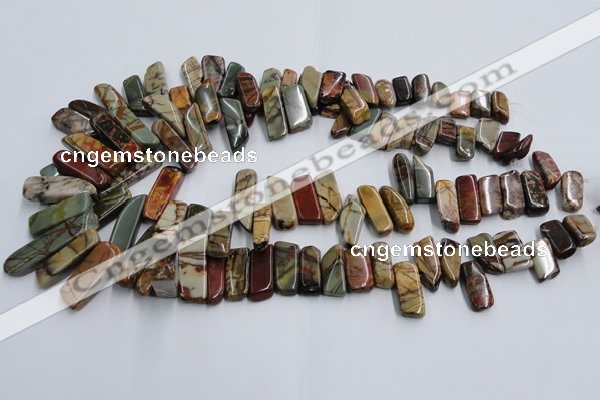CPJ375 15.5 inches 8*14mm - 10*30mm picasso jasper chips beads