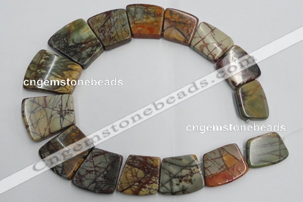 CPJ379 Top drilled 18*25mm - 26*32mm trapezoid picasso jasper beads