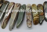 CPJ40 15.5 inches multi size wand picasso jasper beads wholesale