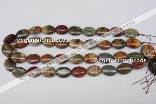 CPJ403 15 inches 13*18mm oval picasso jasper gemstone beads