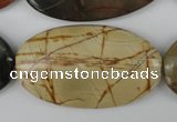 CPJ408 15 inches 25*45mm oval picasso jasper gemstone beads