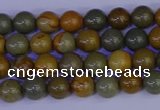 CPJ450 15.5 inches 4mm round wildhorse picture jasper beads