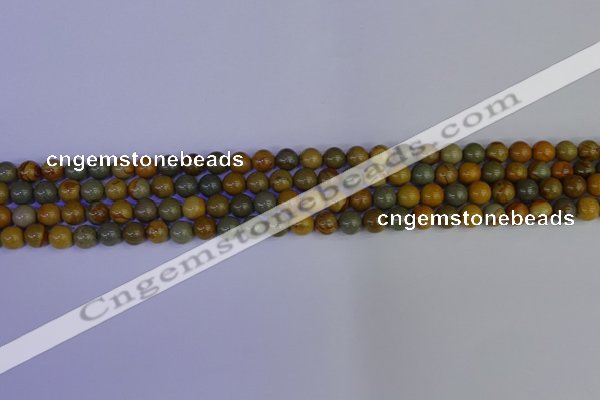 CPJ450 15.5 inches 4mm round wildhorse picture jasper beads